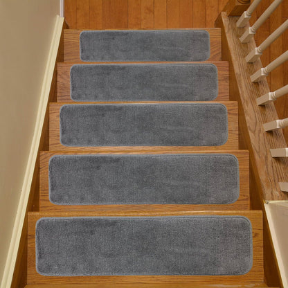 Comfy Collection Stair Tread Treads Indoor Skid Slip Resistant Carpet Stair Tread Treads Machine Washable 8 ½ inch x 30 inch (1 Piece, Beige)