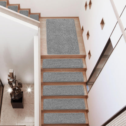 PURE ERA Carpet Stair Treads Tape Free Non Slip Indoor Stair Carpet Stair Protectors Pet-Friendly Non-Slip Skid Resistant Washable Reusable 8" x 30"(2 Pieces,Black)