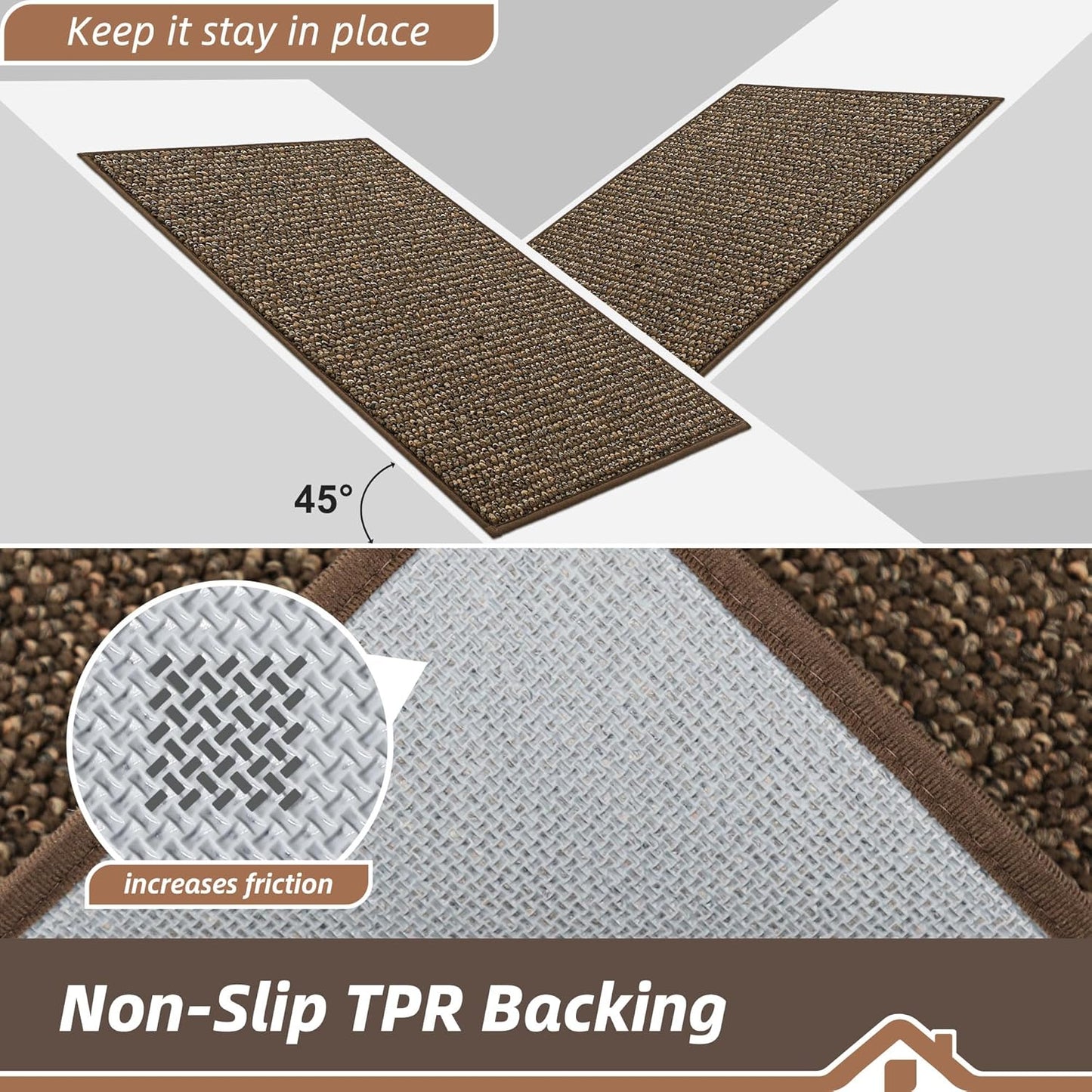 BEQHAUSE Dirt Trapper Door Mat 20" x 32", Non-Slip Washable Doormats Entrance Mat, Dirt Resistant and Absorbent Welcome Mat, Low Profile Floor Mats for Front Back Door and Entryway, Beige