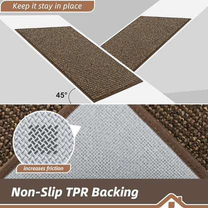 BEQHAUSE Dirt Trapper Door Mat 20" x 32", Non-Slip Washable Doormats Entrance Mat, Dirt Resistant and Absorbent Welcome Mat, Low Profile Floor Mats for Front Back Door and Entryway, Beige
