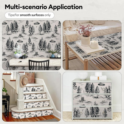 17"x118" Peel and Stick Wallpaper for Renter Friendly, Removable Wallpaper Peel and Stick, Self-Adhesive Textured Contact Paper for Walls, Cabinets, Countertops(Morning Song of Flowers)