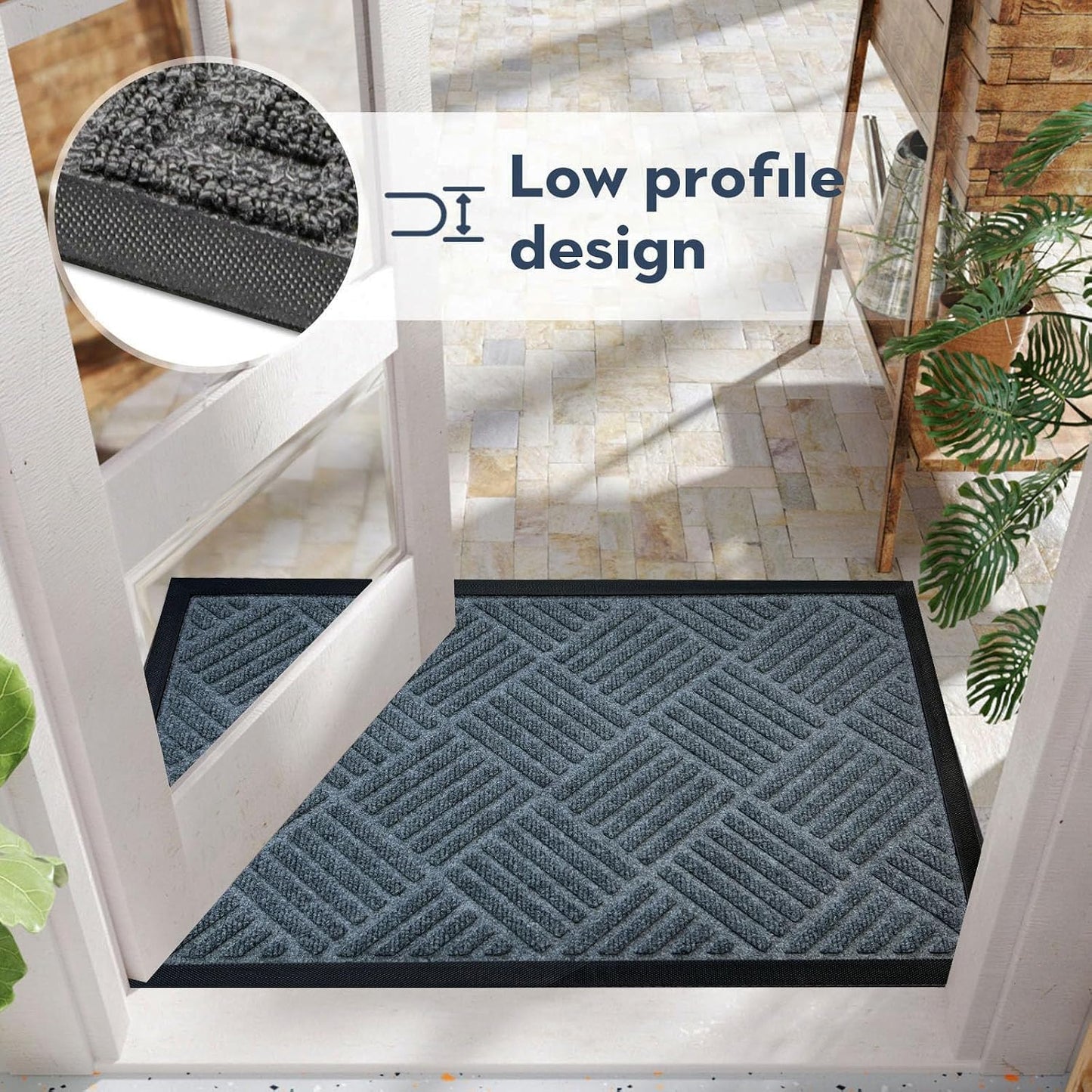 DM23 Heavy Duty Front Door Mats Non Slip Rubber Backing Entrance Mat Shoes Scraper Welcome Mat