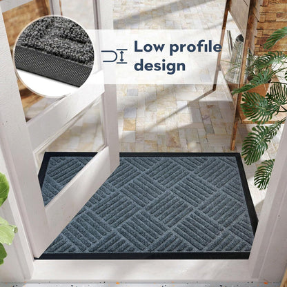 DM23 Heavy Duty Front Door Mats Non Slip Rubber Backing Entrance Mat Shoes Scraper Welcome Mat