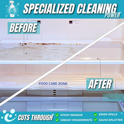 Oh Yuk Fridge Cleaner – Cleans Inside Refrigerator for Spotless, Food-Contact Safe Surfaces | Biodegradable, Vegan, Cruelty-Free | Effortlessly Lifts Sticky Messes & Dried-On Food | Spray Bottle