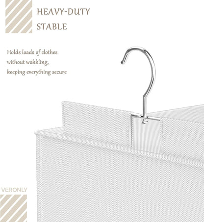 Weekly Hanging Closet Organizer for Kids, 6-Shelf Clothes Storage with Labeled Days of The Week Monday Through Friday, Weekday and Weekend, Days of The Week Clothes Organizer