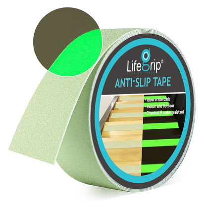 Lifegrip Anti Slip Tape, 4 Inch x 15 Foot Non-Slip Traction Grip Tape for Stairs, Waterproof Stair Treads Grip Non Slip, Non Skid Tape for Steps, Outdoor Black Grip Tape (4" X 15')