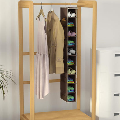 Libeder Hanging Shoe Organizer, 10-Shelf Closet Organizer with 6 Mesh Side Pockets