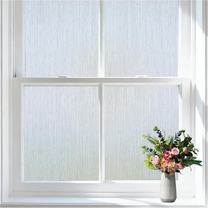 Frosted Glass Window Privacy Film, Static Cling, Non-Adhesive UV & Heat Blocking Anti-Glare Window Clings, Removable Reusable Stickers for Home Bathroom Office, 17.5" x 78.7"
