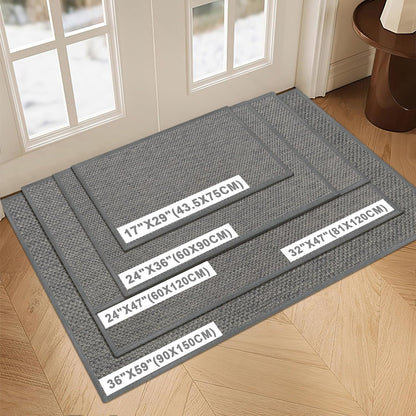 LEKEEPGO Door Mat 17"x29", Non Slip Door Mat Indoor Entrance, Rubber Backing Indoor Door mats Washable Absorbent Low-Profile Doormat Front Entryway Entry Resist Dirt Inside Door Mats, Khaki
