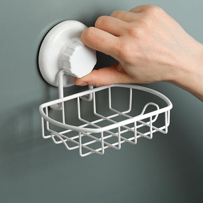 HASKO Suction Cup Soap Dish for Shower Wall, Rustproof Stainless Steel Shower Soap Holder for Bathroom with Hooks and Soap Saver, Includes Optional No Drill Adhesive Mount, Silver