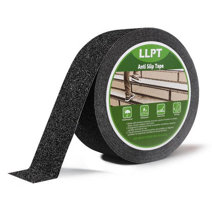 LLPT Grip Tape 2" x 16.5 Ft Ft Black Heavy Duty Anti Slip Tape | Waterproof, Deep Diamond Anti-Slip Texture, Strong Adhesion for House Stairs Ladders Bathroom Floor Steps Staircase Tread