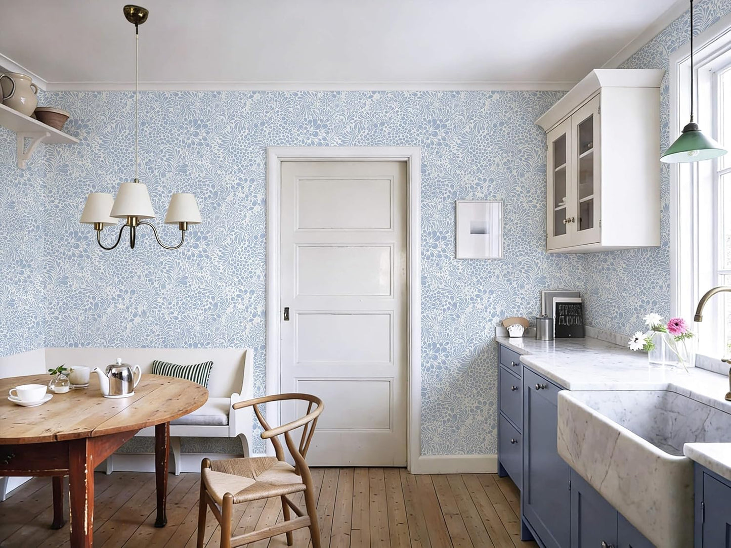 Heroad Peel and Stick Wallpaper Boho Beige Contact Paper Floral Wall Paper Removable Self Adhesive Wallpaper for Cabinet Bedroom Living Room Entryway Walls Bathroom Waterproof Vinyl Roll 17.3''x78.7''