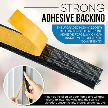 Adhesive V Shape Weatherstrip, Weather Stripping Door Seal Strip Foam Door Frame Insulation Side Jamb Bottom Groove Gap Filler Soundproof V Weatherstripping (Black, 1/2 in x 1/2 in x 26 Ft)