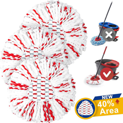Spin Mop Replacement Head for O Cedar 2 Tank RinseClean, 4 Microfiber mop Refill, 1 Scrub Brush, 1 Mop Stick, 1 Mops Base, Deep Cleaning, 30" to 58" Mop Handle Replacement