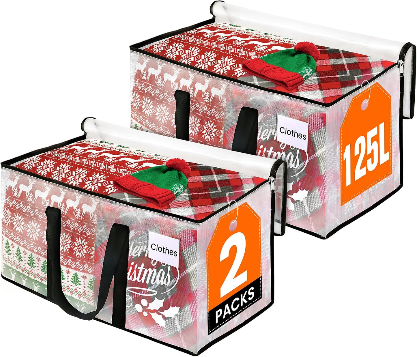 RoomHacks Heavy Duty Clear Moving Bags with Reinforced Handle and Double Zipper, Storage Totes, Packing Bags Alternative to Moving Essential and Supplies Box, Clear, Large, 6 Packs