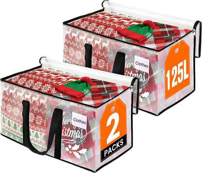 RoomHacks Heavy Duty Clear Moving Bags with Reinforced Handle and Double Zipper, Storage Totes, Packing Bags Alternative to Moving Essential and Supplies Box, Clear, Large, 6 Packs