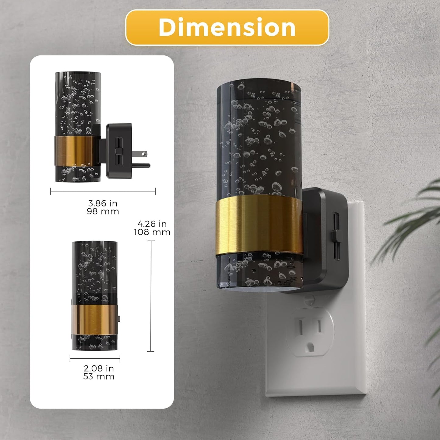 L LOHAS LED Night Light,Dimmable Night Lights Plug into Wall, 2 Pack Acrylic Nightlight with 0-100 LM Adjustable Brightness, 3000K Plug in Night Light with Dusk to Dawn Sensor, for Bathroom Hallway