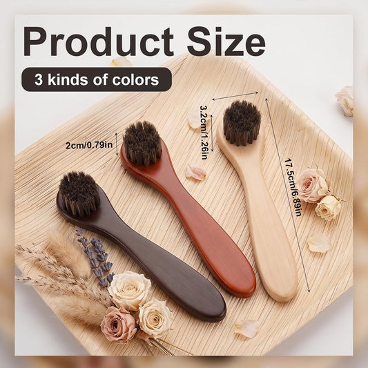 3 Pcs Wooden Laundry Stain Brush, Soft Bristle Brush Stain Remover Dauber Brushes with Round Head, Stain Tool Remover for Delicate Fabric, Cotton, Linens