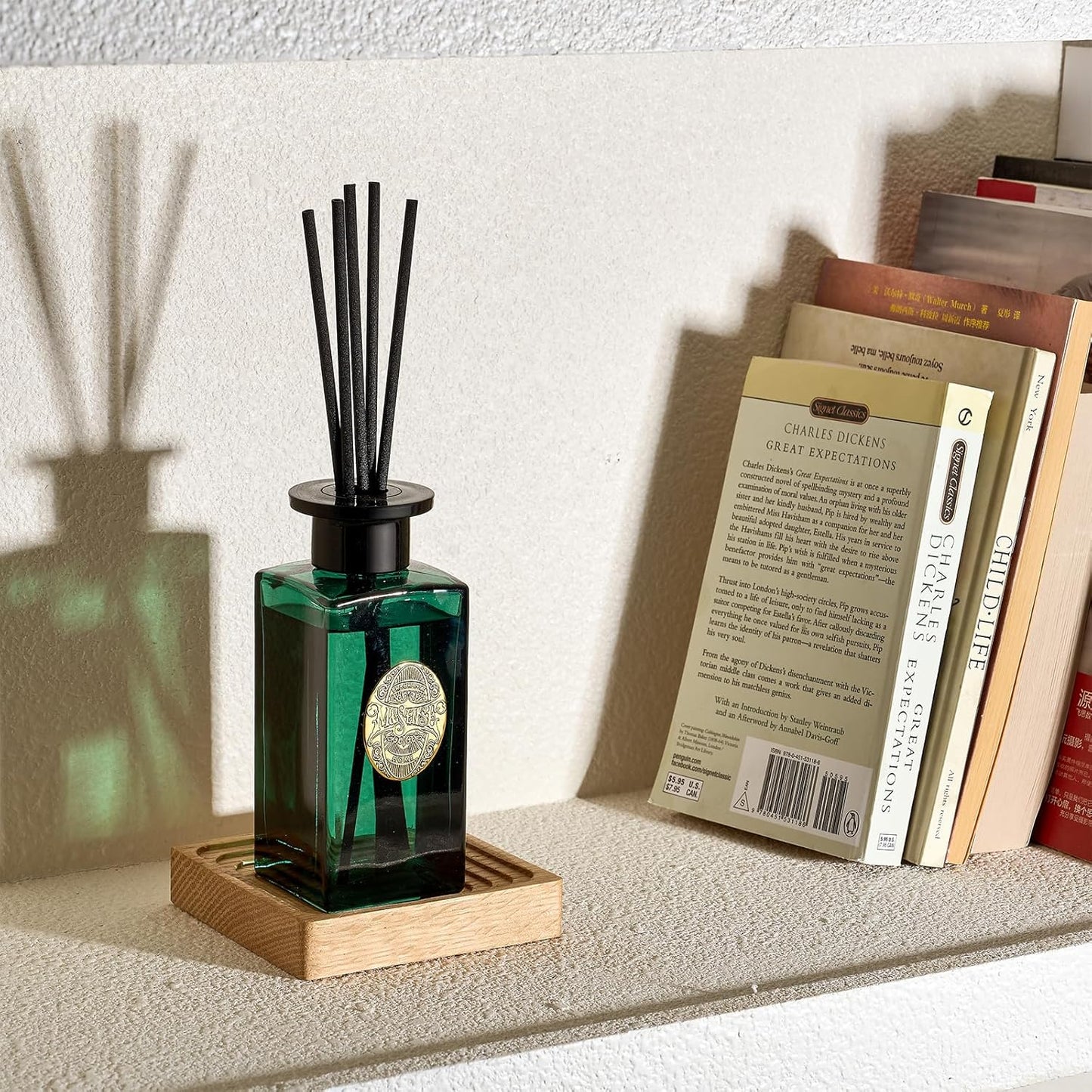 M&SENSE 6.3 oz Large Reed Diffuser Set | Lime+Basil Scent Oil Diffuser with Sticks | Hotel Collection Non-Toxic Home Fragrance |for Bedroom Bathroom Living Room - Colors B