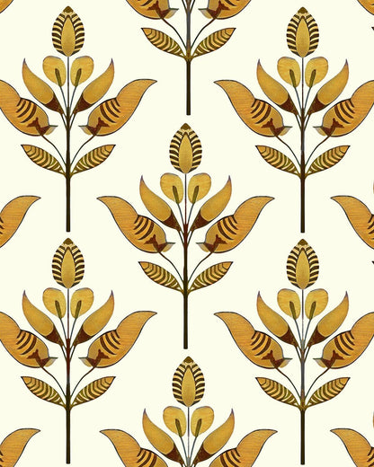 BOKEBEVE Leaves Contact Paper Floral Wallpaper Stick and Peel Boho Damask Wall Paper for Liner Drawer Cabinet Backsplash Renter Friendly Waterproof 17.5 x 118In