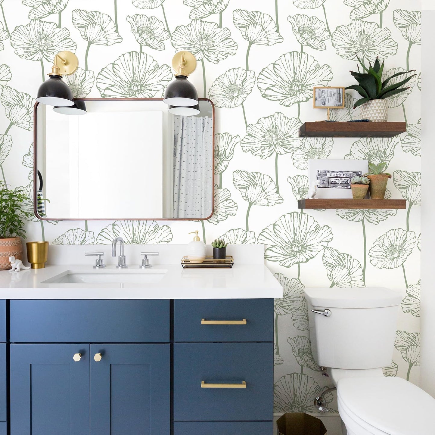 Orainege Modern Peel and Stick Wallpaper 17.3inx118.1in Beige and White Floral Wallpaper Boho Contact Paper Removable Decorative Wall Paper for Bedroom Bathroom Cabinets Decor Vinyl