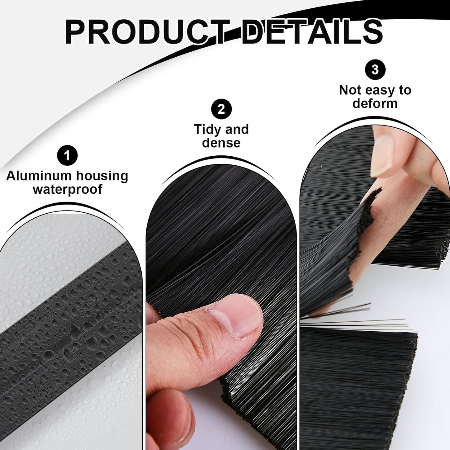 Frienda 2 Set Door Brush Bottom Sweep Brush Weather Stripping Aluminum Door Seal with Screws for Gaps up to 1 Inch, for Home, Commercial Gate, Fill Gaps Dust, Debris (1 x 36 Inch,Gray)