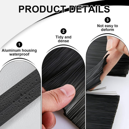 Frienda 2 Set Door Brush Bottom Sweep Brush Weather Stripping Aluminum Door Seal with Screws for Gaps up to 1 Inch, for Home, Commercial Gate, Fill Gaps Dust, Debris (1 x 36 Inch,Gray)
