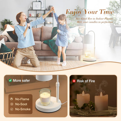 CASTLELIFE Candle Warmer Lamp with Timer & Dimmer, Height Adjustable Electric Wax Melt Warmer for Jar Candles, Gifts for Mom Home Decor, Black