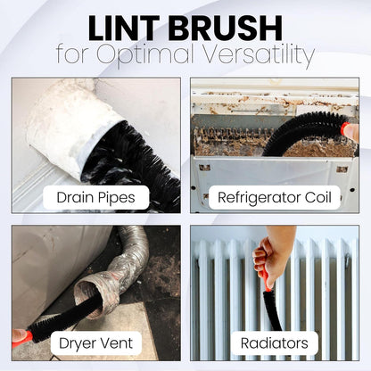 Dryer Vent Cleaner Lint Brush, Long Flexible Refrigerator Coil Cleaning Brush, 26 Inch,Black,Large (Pack of 1),1295
