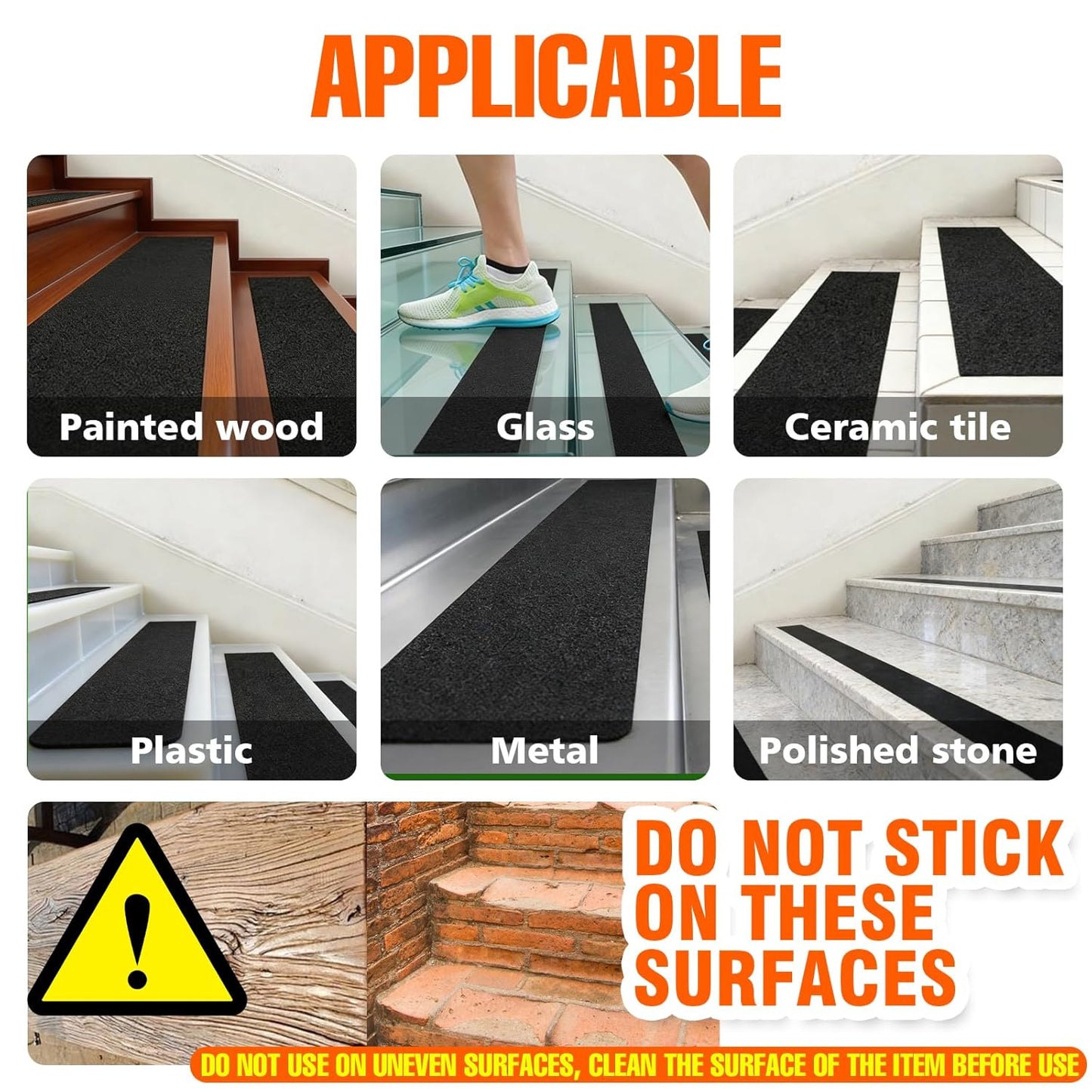 SIKEDEPRO 4" x 33Ft Heavy Duty Anti-Slip Tape,Skateboard Grip Tape, Non-Skid Safety Traction Tape for Staircases Outdoor/Indoor, Waterproof High Traction Stairs Non Skid Treads
