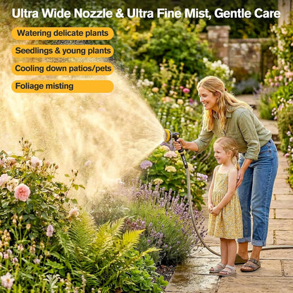 Rosy Earth Garden Hose Nozzle, 3.6" Ultra-Wide Metal Hose Sprayer, Orange