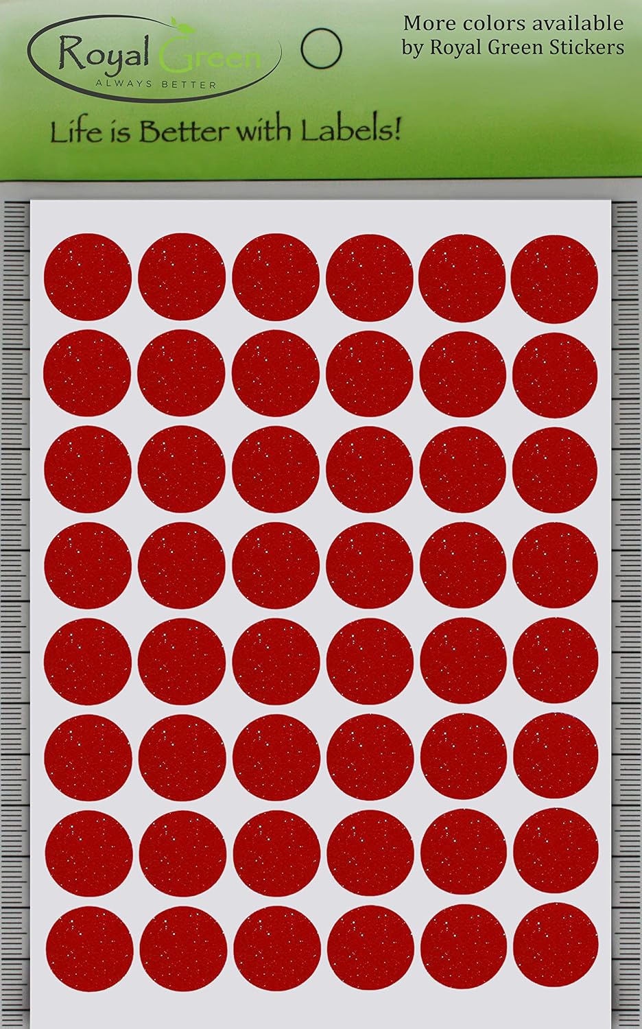 Royal Green Dot Sticker 11/16" Inch (17mm) Colored Labels in Purple - 2400 Pack - Colors B