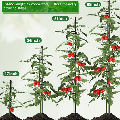 Plant Support Stakes for Indoor SupKing Orchid Sticks with Clips Garden Stake Extended to 2/3/4ft for Outdoor Potted Tomato Rose Vegetables House Palnts Comes with 20 Plants Ties(15 inch 10Pcs)