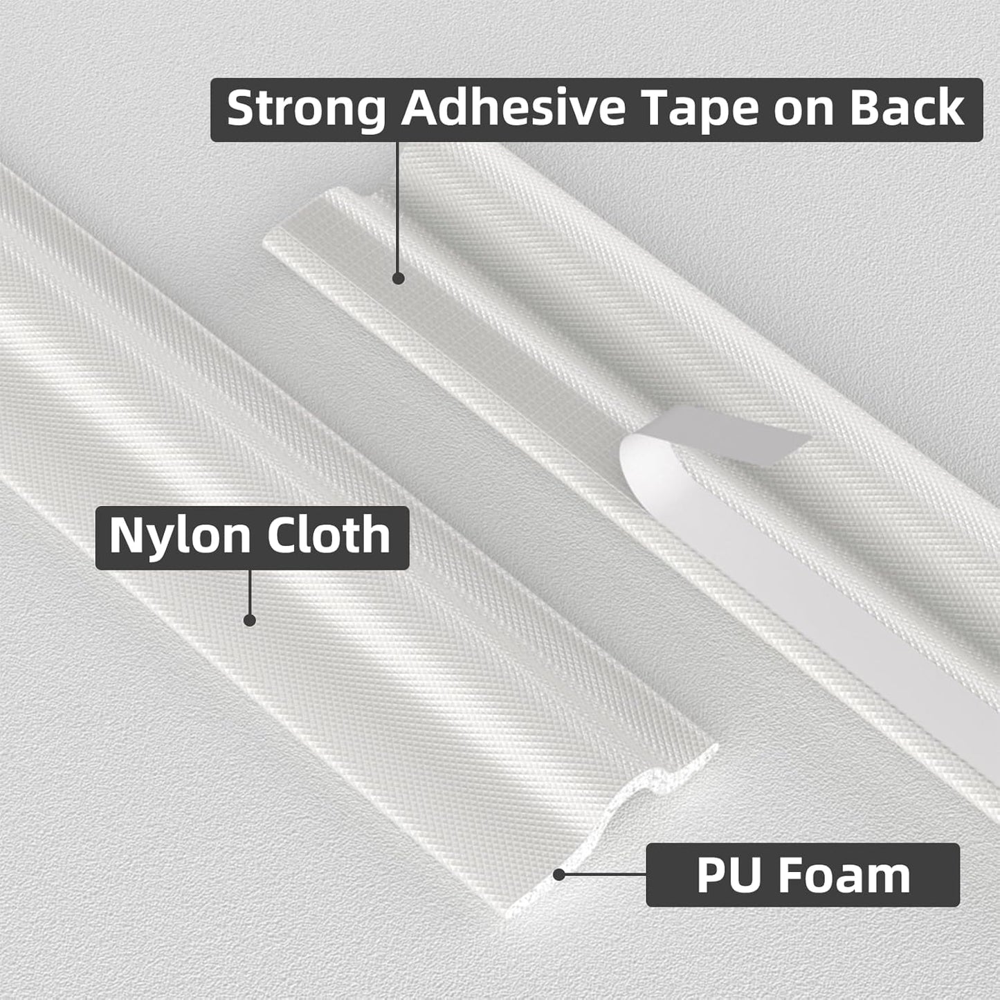 315 Inch T Shape Window Weather Stripping Door Seal Strip,Self Adhesive Window Insulation Foam Weather Strip,Soundproofing Draft Stopper for Doors Bottom and Side Gap Blocker(White)