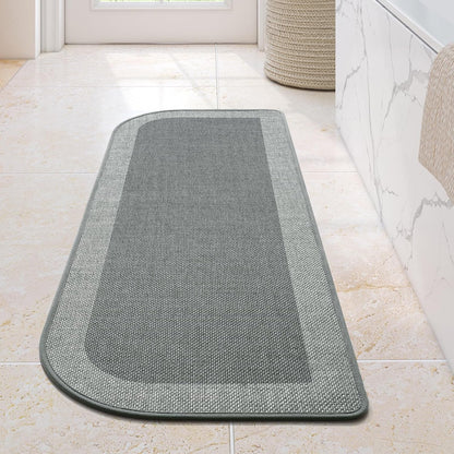 YDKGL Ultra Thin Bathroom Rugs Mat Quick Dry Absorbent Non Slip Bath Mat Bath Mats for Bathtub Mat Bathroom Carpet Fit Under Door Washable Floor Rubber Half Round Bath Rugs Grey 16x24