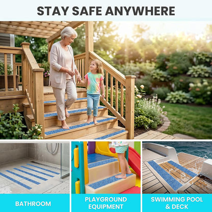 Lifegrip Anti Slip Tape, 4 Inch x 15 Foot Non-Slip Traction Grip Tape for Stairs, Waterproof Stair Treads Grip Non Slip, Non Skid Tape for Steps, Outdoor Black Grip Tape (4" X 15')
