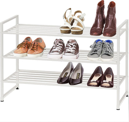 Simple Houseware 3-Tier Stackable Shoes Rack Storage Shelf, Black