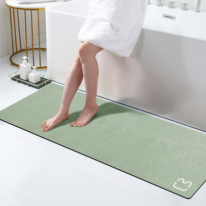Diatomaceous Earth Bath Mat Rugs Super Absorbent Diatomite Stone Bath Mat Non Slip Quick Dry Thin Bathroom Mat Fit Under Door, Floor Rugs in Front of Bathtub, Shower Room, Sink,15.7"x23.6", Grey