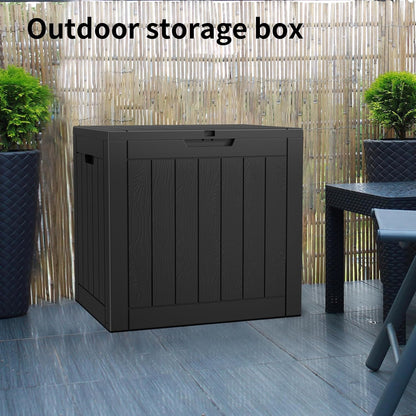 EasyUp 50 Gallon Outdoor Storage Box Waterproof Lockable Deck Boxes | UV Resistant Resin, for Garden Tools Cushions Patio Equipment, 300 lbs Capacity, Portable Design, Easy 16-Min Assembly