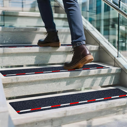 LifeGrip Anti Slip Traction Treads 10 Pack, 6"x32" with Glow in Dark Stripe, Best Grip Tape Grit Non Slip, Outdoor Non Skid Tape, High Traction Friction Abrasive Adhesive for Stairs Step