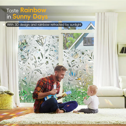Frosted Glass Window Privacy Film Decorative with Tools, 2 Way Frosting Privacy Film for Glass Door, Static Cling Tint for Home Anti-UV, Covering Clings 23.6" by 77"