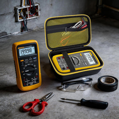 Comecase Hard Carrying Case for Fluke 87-V/ 88V/ 15B+/ 17B+ and More Digital Multimeter, Protective Travel Storage Bag - Black