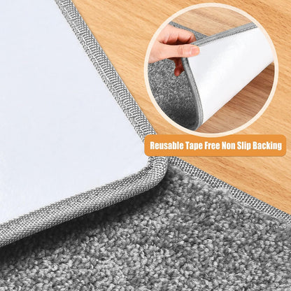 PURE ERA Carpet Stair Treads Tape Free Non Slip Indoor Stair Carpet Stair Protectors Pet-Friendly Non-Slip Skid Resistant Washable Reusable 8" x 30"(2 Pieces,Black)