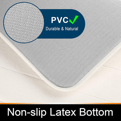 Yimobra Memory Foam Bath Mat, Super Soft Absorbent Bathroom Rug Non Slip, Quick Dry, Machine Washable Floor Carpet for Tub Shower, Home Decor Accessories, 24x17, Grey