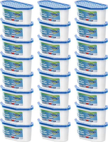 Ksend Moisture Absorbers, 12 Pack, Compact Dehumidifier for Closet, Efficient Humidity Absorber Boxes, Moisture Absorber for Closet, Odor Eliminator with Fragrance Free, Blue, 6.4oz, 300ml