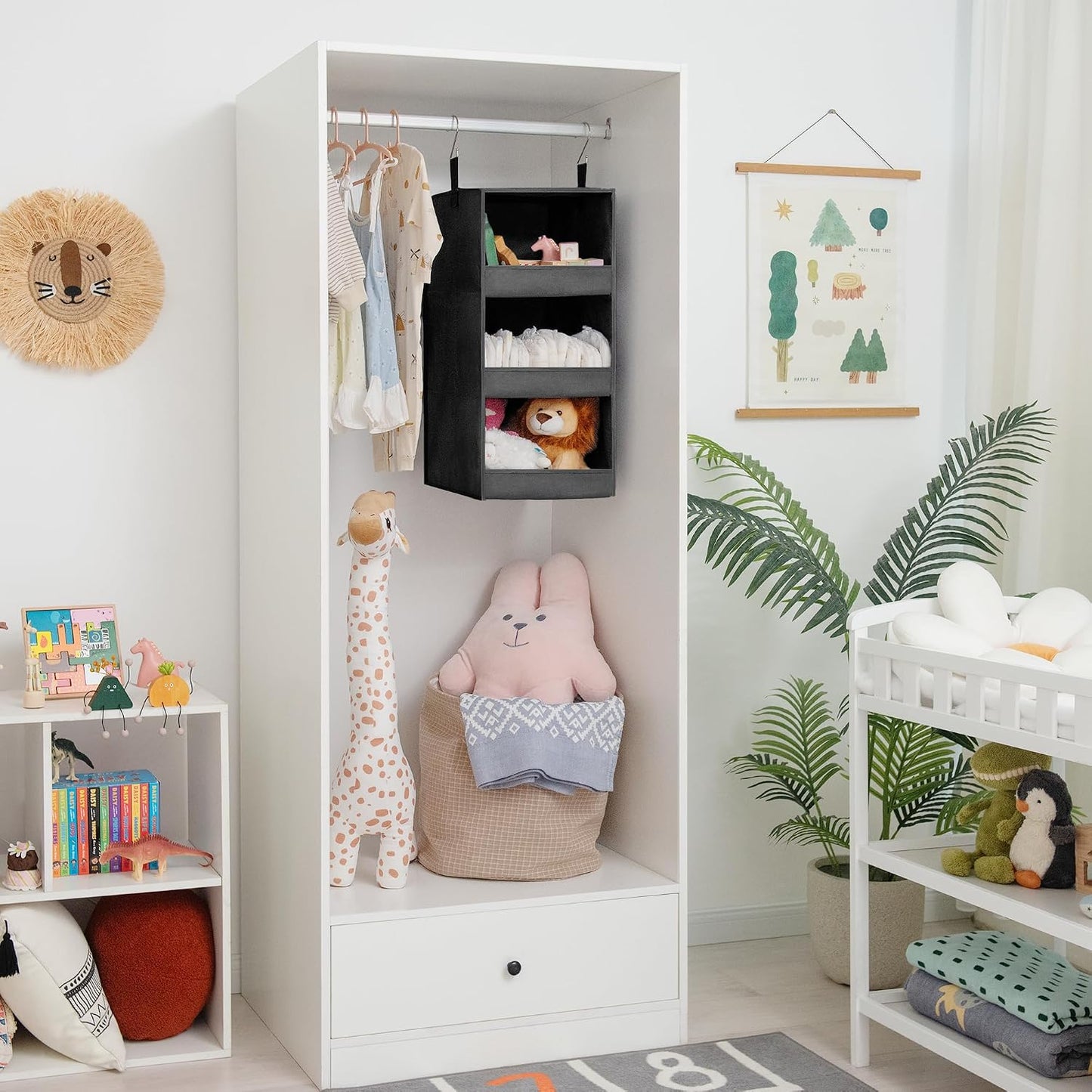 GRANNY SAYS 3-Shelf Hanging Closet Organizer and Storage, Collapsible Hanging Closet Shelves, Hanging Organizer for Closet & RV, Gray, 29 ½" H X 12" W X 12" D, 1-Pack