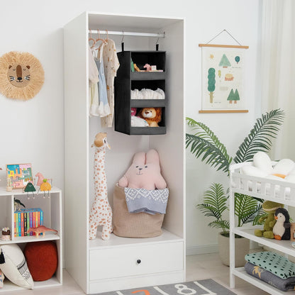 GRANNY SAYS 3-Shelf Hanging Closet Organizer and Storage, Collapsible Hanging Closet Shelves, Hanging Organizer for Closet & RV, Gray, 29 ½" H X 12" W X 12" D, 1-Pack