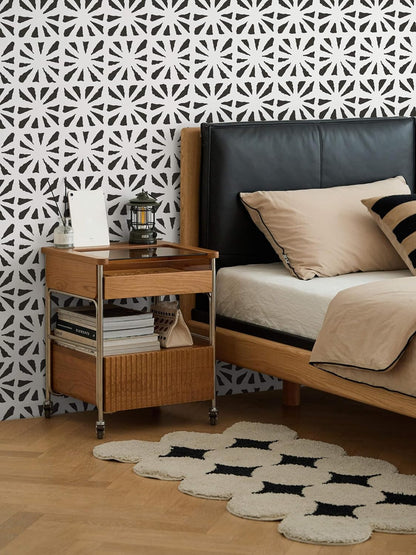 Dimoon 17.3" X 78.7" Peel and Stick Wallpaper Floral Contact Paper Boho Beige White Renter Friendly Natural Wall Paper Waterproof Removable Self Adhesive Wallpaper for Bedroom Livingroom Vinyl Roll