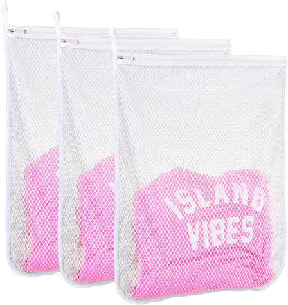 3 pcs Durable Honeycomb Mesh Laundry Bags for Delicates 3 Medium (12" x 15")