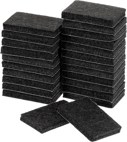 uxcell Furniture Pads, 24Pcs 1.4"x0.9" - Rectangle Self Adhesive Felt Furniture Pads, Hardwood Floor Protectors for Furniture Feet Chairs Legs (Black)